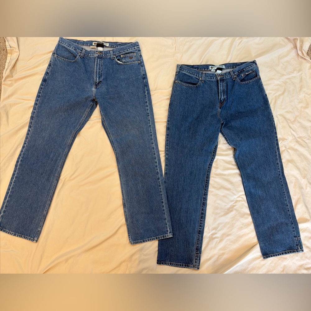 Lot of 2 Pair Vintage Men’s Harley Davidson Jeans Size 38 x 34 Dark Wash
